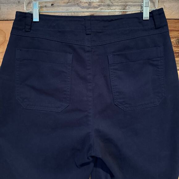 GAP Mid-Rise Loose Straight Leg Khakis In Navy Uniform Size 10 Preppy Office - Picture 14 of 16